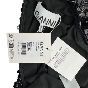 Ganni Velvet Black Sequin Maxi Dress Size 32