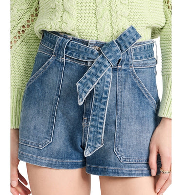Veronica Beard High Rise Belted Blue Lovisa Shorts Size 27