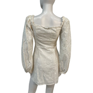 Majorelle Embroidered White Lizzy Mini Dress Size XS