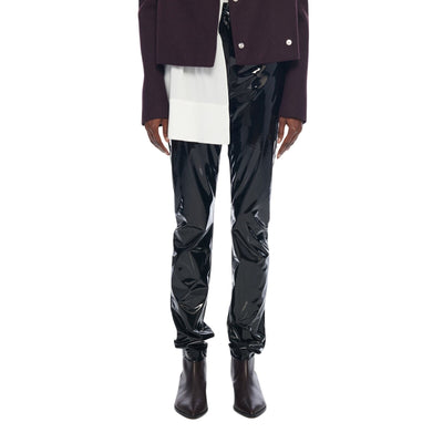 Tibi Glossy Black Tech Patent Skinny Pants Size 0 NWT