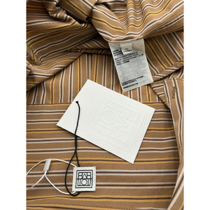 Toteme Brown Cotton Loose Stripe Shirt Size 36