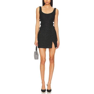Self-Portrait Chic Black Boucle Bow Mini Dress Size 10