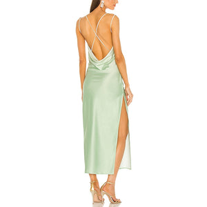 Michael Costello Sleek Lemon Green Porter Slip Dress Size M