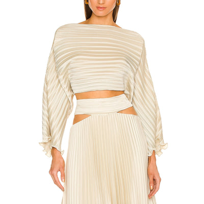 Aiifos Pleated Bone Sonya Top Size S