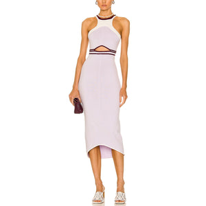 Aisling Camps Sleek Lilac Fluid Bodycon Dress Size S