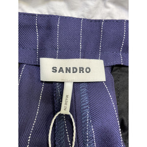 Sandro Pinstriped Blue Twill Shorts Size 34