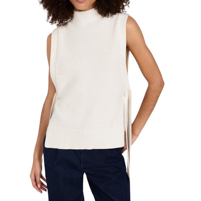 3.1 Phillip Lim Chunky Ivory Side Tie Turtleneck Sweater Vest Size XS