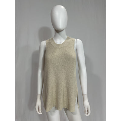 Autumn Cashmere White Sleeveless Crew Top Size S
