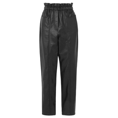 Philosophy Di Lorenzo Serafini Faux Textured Leather Black Paperbag Waist Pants Size 2 NWT