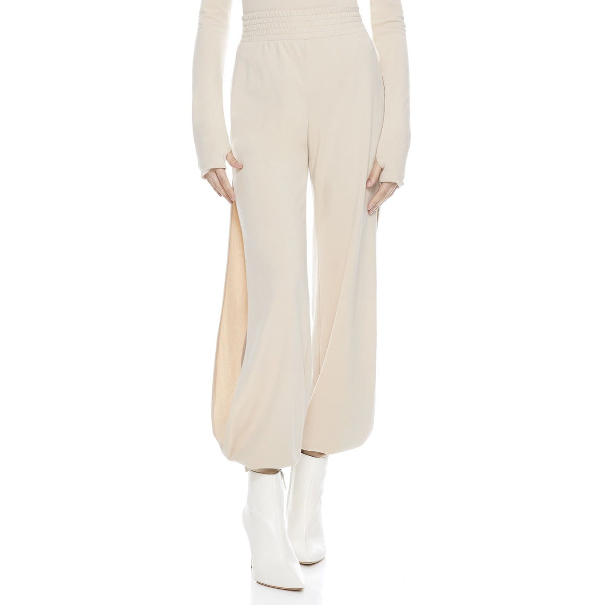 Alice + Olivia 'Miami' White Side Slit Jogger Size XS