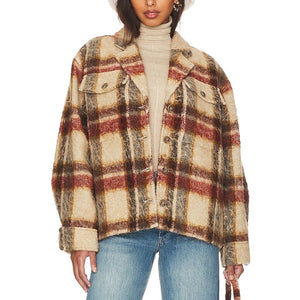 Anine Bing Plaid Brown Flynn Jacket Size XS