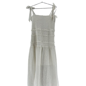 Astr The Label Smocked White Tessa Sundress Size L