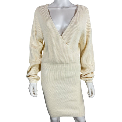 Tularosa Ribbed Beige Mia Mini Dress Size M