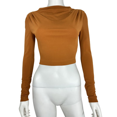 L'Academie Cropped Brown Alaiya Top Size XXS