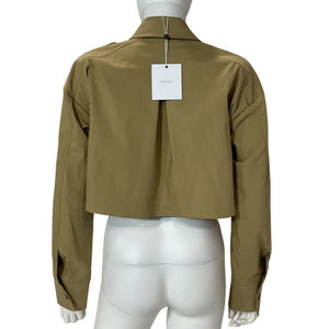 L'Academie Cropped Camel Brown Selia Shirt Size XS NWT