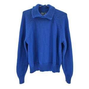 Ralph Lauren Cozy Blue Layered Collar Size S Cotton Sweater
