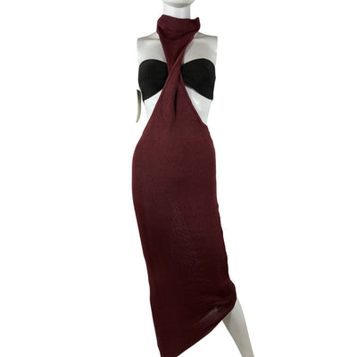 Baobab Sleek Burgundy Mendra Maxi Dress Size XS