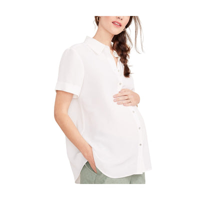 Hatch Classic White Savannah Button Front Blouse Size 0