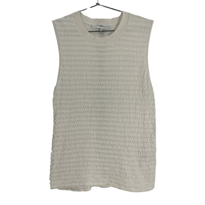 Frame Smocked Beige Crewneck Sweater Tank Size M