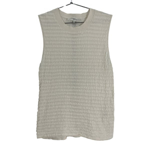 Frame Smocked Beige Crewneck Sweater Tank Size M