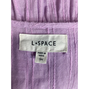 L*Space 'Down The Line' Purple Cotton Blend Cover Up Dress Size S