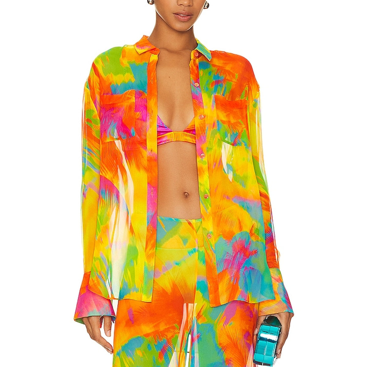 Ser.O.Ya Sheer Multicolor Willow Blouse Size M