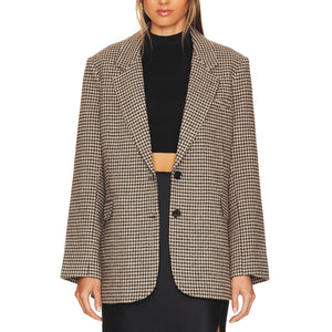 Astr The Label 'Rachel' Brown Padded Shoulder Blazer Size S