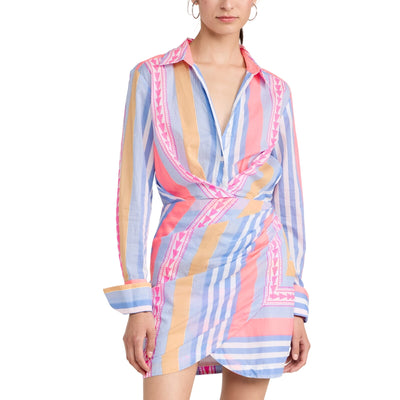 Le Superbe Vibrant Goa Surf Stripe Montmartre Shirtdress Size 0 NWT