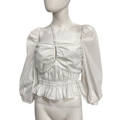 Bailey 44 Smocked Oat Milk Shani Blouse Size L NWT