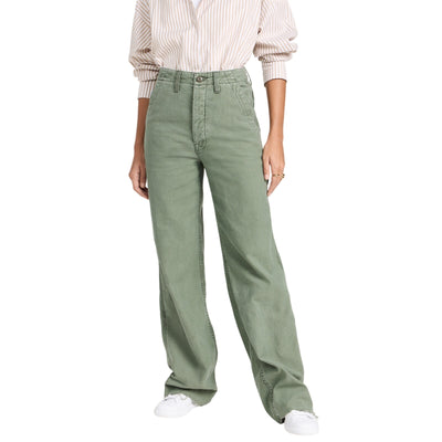 Mother Wide Leg Green Major Sneak Fray Pants Size 26