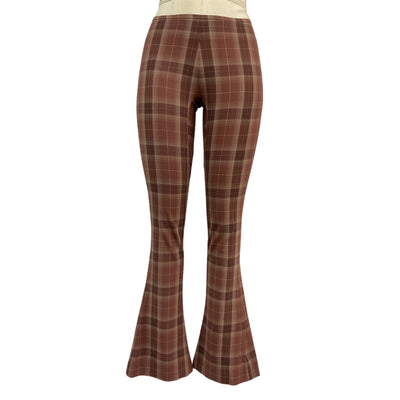 Knwls Tailored Brown Plaid Flare Pants Size 8