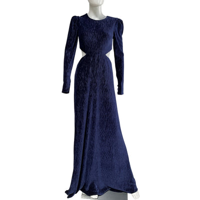 Patbo Textured Purple Velvet Cutout Gown Size 4