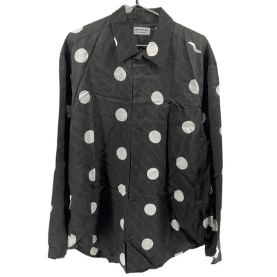 Balenciaga Oversized Black Polka Dot Button Down Shirt Size US 36 IT / US 4