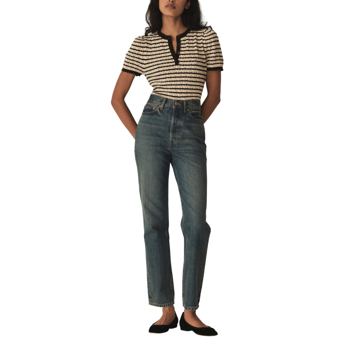 Dôen 'Brandie' Beige Cotton Top Size S