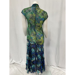 Kim Shui Lace Blue Rayon Butterfly Dress Size M