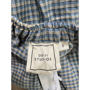 Deiji Studios 'The Ease' Blue Linen Trouser Size S - NWT