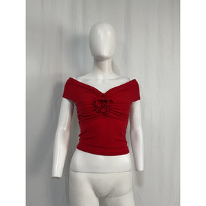 Reformation 'Emerald' Red Tencel Lyocell Knit Top Size XS