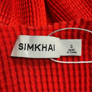Simkhai Ribbed Red Carys Mock Neck Top Size 0