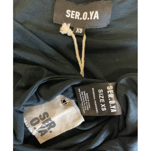 Ser.O.Ya Draped Black Artemis Top Size XS
