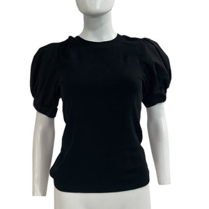 A.L.C. Chic Black Casey Puff Sleeve T-Shirt Size M