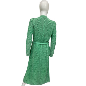 Ser.o.ya Cable Knit Green Josefina Size M / L Cotton Cardigan