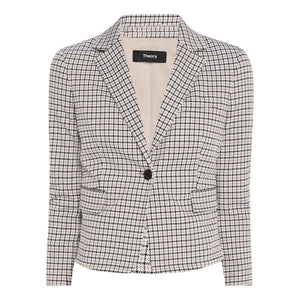 Theory Stretch Multicolor Houndstooth Blazer Size 2