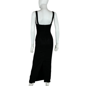 Shona Joy Sleek Black Simone Cutout Midi Dress Size 2