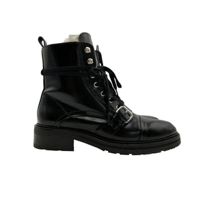 Allsaints Polished Black Donita Boots Size 38 EU / US 8