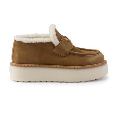 Prada Suede Brown Platform Loafers Size IT 36.5 / US 6.5