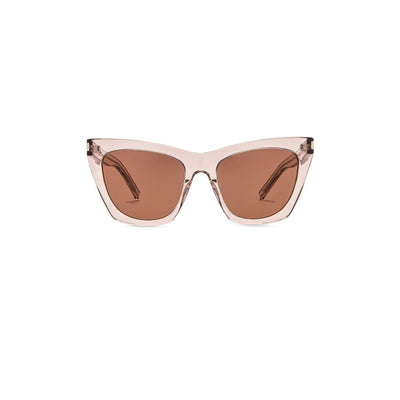 Saint Laurent Sleek Shiny Transparent Powder Kate Sunglasses