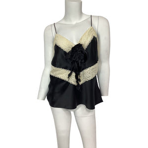 Loveshackfancy Lace Trimmed Black Brimsley Camisole Size XL NWT