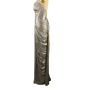 Maria Lucia Hohan Metallic Gunmetal Noor Gown Size 6