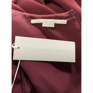 Stella Mccartney Elegant Maroon Lace Up V Neck Dress Size XS NWT