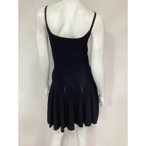 Majorelle 'Sue' Black Ponte Pleated Mini Dress Size XS
